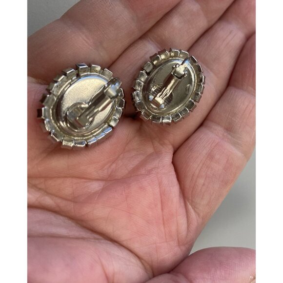 MCM Square Dancing Couple Rhinestone Pendant Necklace & Clip Earring Set Glass - Picture 4 of 13